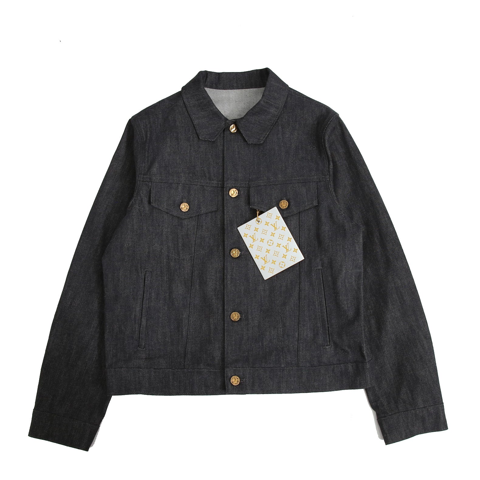美品 LOUIS VUITTON ルイヴィトン / 21AW ヴァージル期 / ステープルライン DNA デニムジャケット / シャドー モノグラム / RM212Q E53 HLA55W / size 48 (INDIGO)