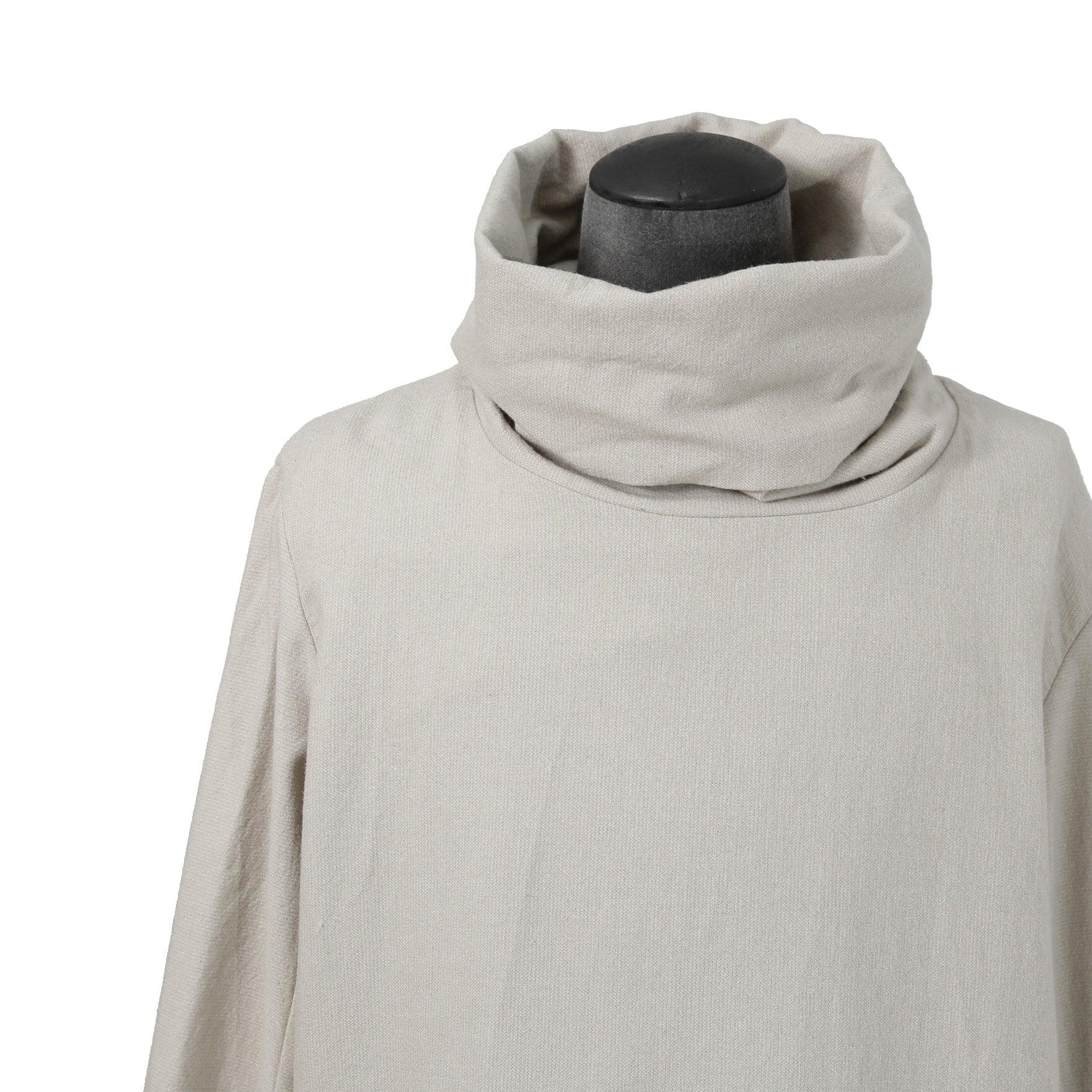 SUS-SOUS シュスー / カシミヤ混 ウールリネン ハイネック プルオーバー / 06-SS02614 / size 9 (IVORY)