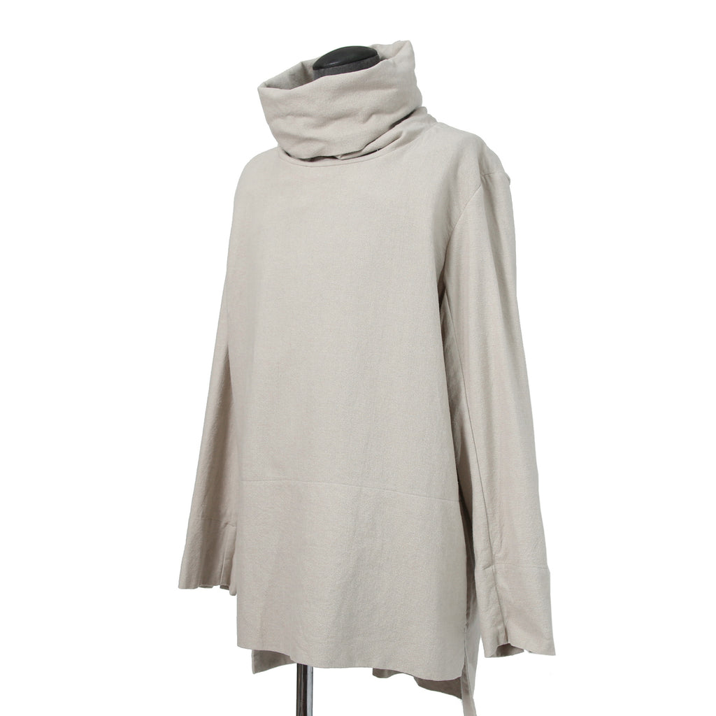 SUS-SOUS シュスー / カシミヤ混 ウールリネン ハイネック プルオーバー / 06-SS02614 / size 9 (IVORY)