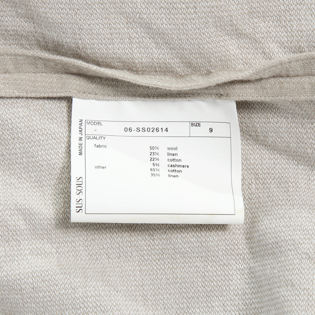 SUS-SOUS シュスー / カシミヤ混 ウールリネン ハイネック プルオーバー / 06-SS02614 / size 9 (IVORY)