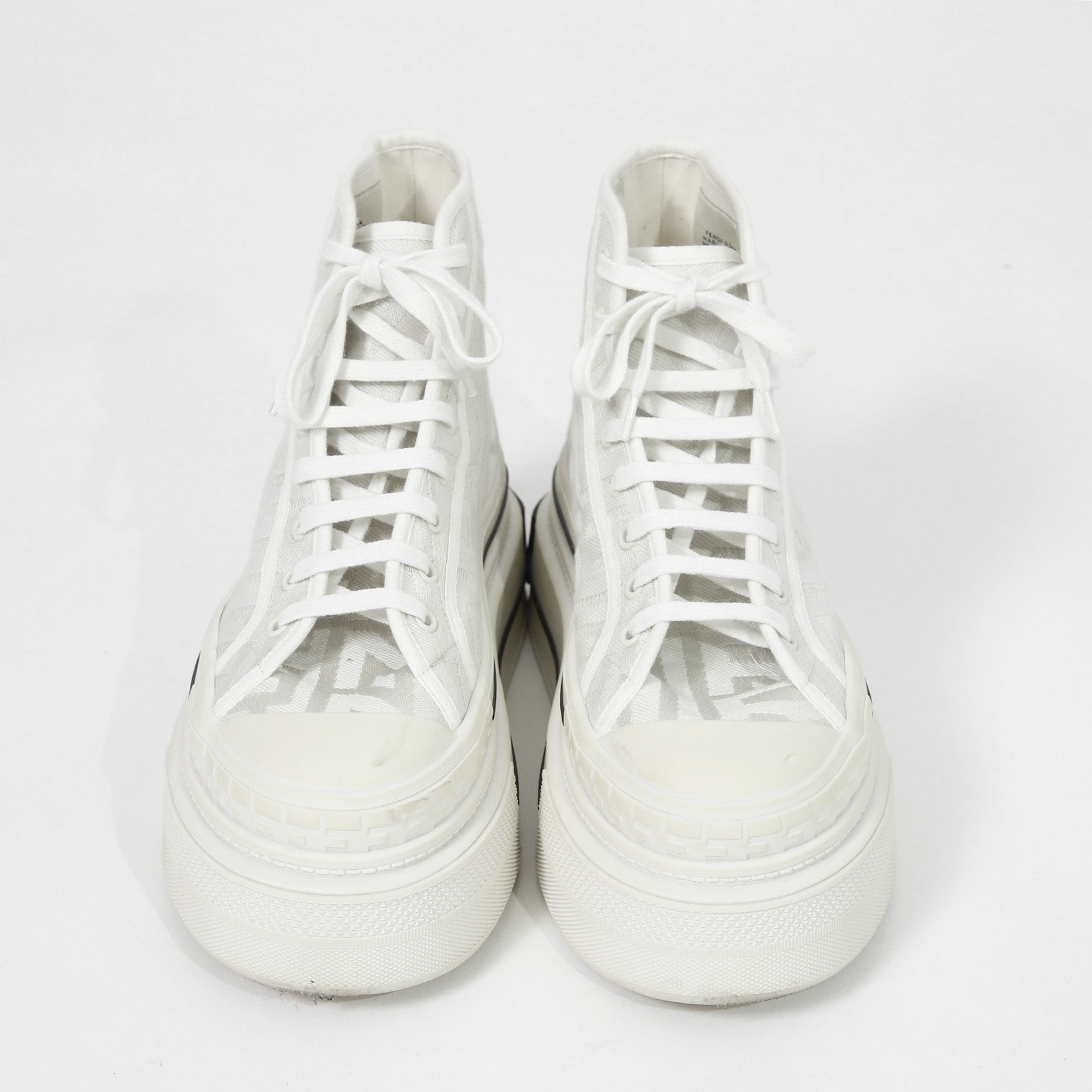 FENDI ×MARC JACOBS フェンディ マークジェイコブス /  ドミノ キャンバス ハイカット 厚底 スニーカー / size 40 (25cm) WHITE シューズ