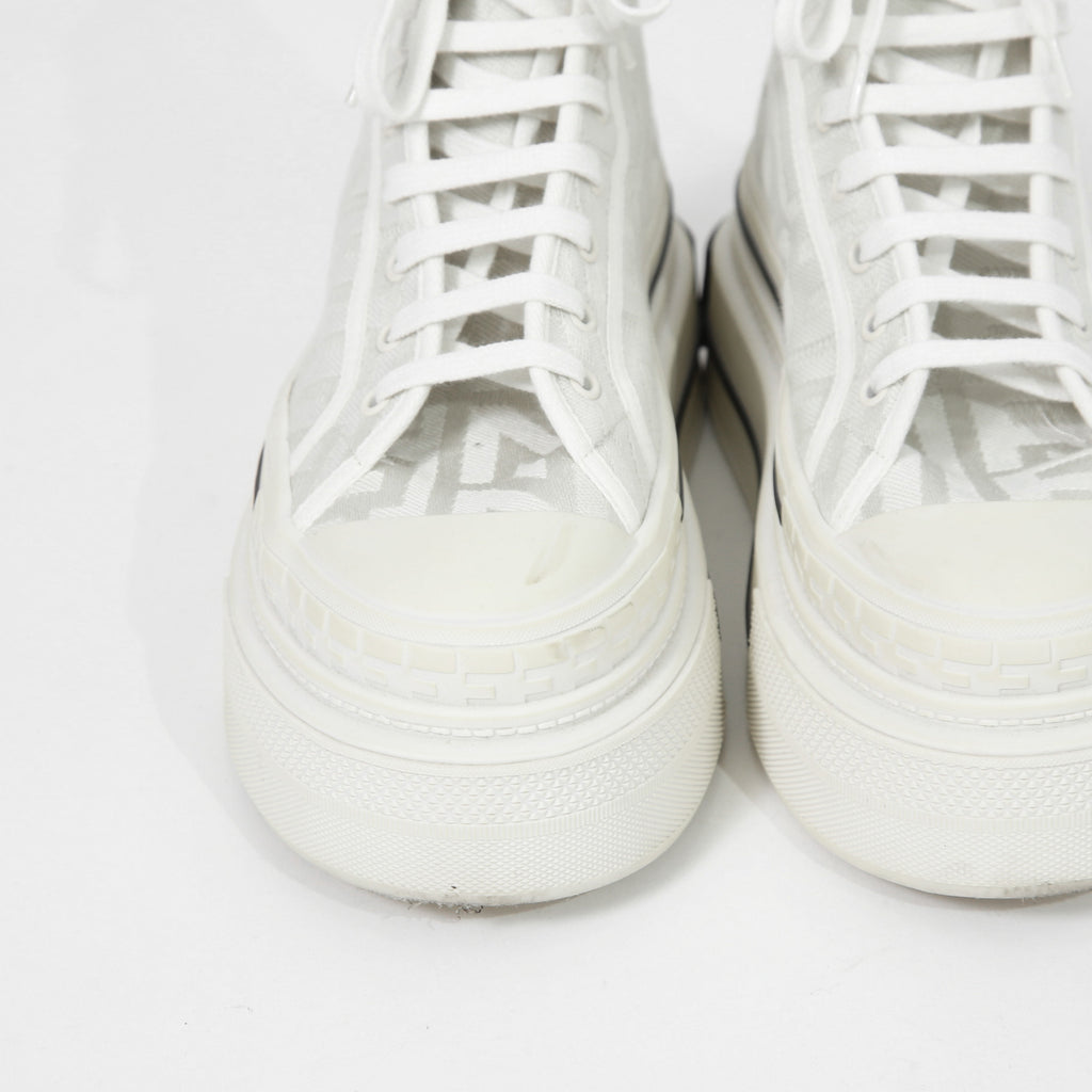 FENDI ×MARC JACOBS フェンディ マークジェイコブス /  ドミノ キャンバス ハイカット 厚底 スニーカー / size 40 (25cm) WHITE シューズ