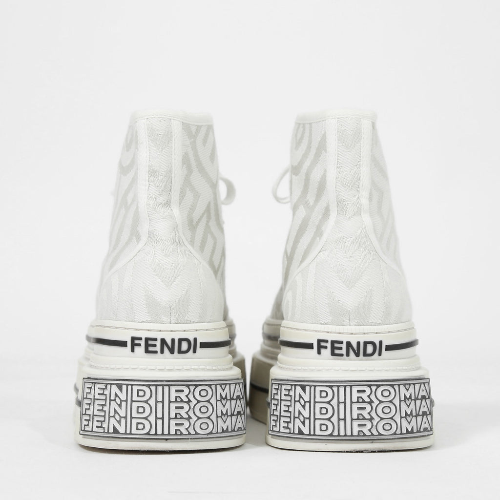 FENDI ×MARC JACOBS フェンディ マークジェイコブス /  ドミノ キャンバス ハイカット 厚底 スニーカー / size 40 (25cm) WHITE シューズ