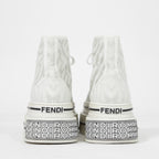 FENDI ×MARC JACOBS フェンディ マークジェイコブス /  ドミノ キャンバス ハイカット 厚底 スニーカー / size 40 (25cm) WHITE シューズ