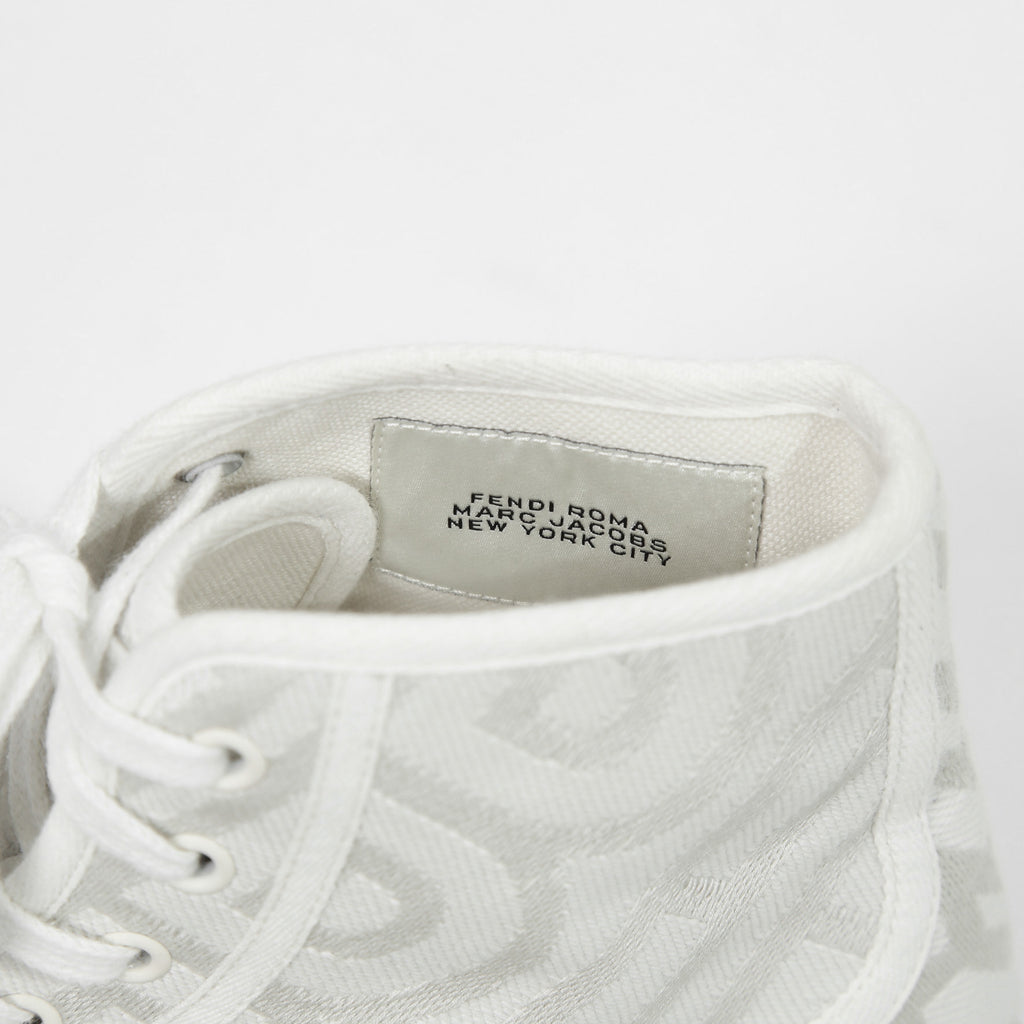 FENDI ×MARC JACOBS フェンディ マークジェイコブス /  ドミノ キャンバス ハイカット 厚底 スニーカー / size 40 (25cm) WHITE シューズ