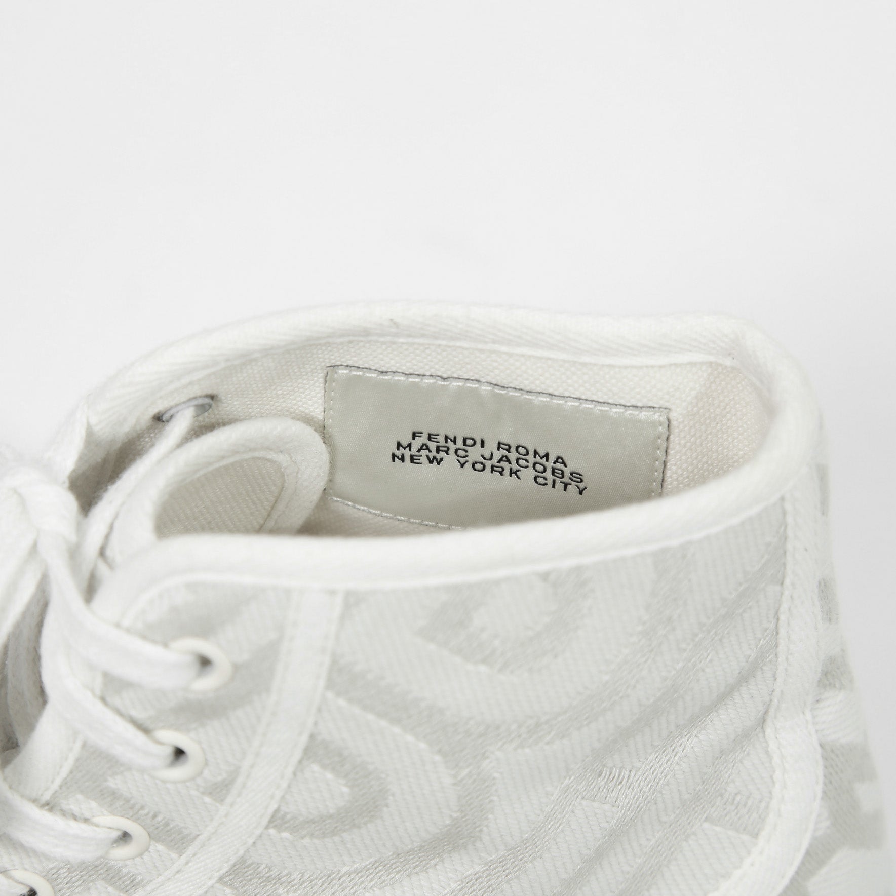 FENDI ×MARC JACOBS フェンディ マークジェイコブス /  ドミノ キャンバス ハイカット 厚底 スニーカー / size 40 (25cm) WHITE シューズ