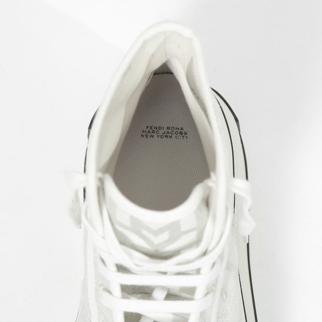 FENDI ×MARC JACOBS フェンディ マークジェイコブス /  ドミノ キャンバス ハイカット 厚底 スニーカー / size 40 (25cm) WHITE シューズ