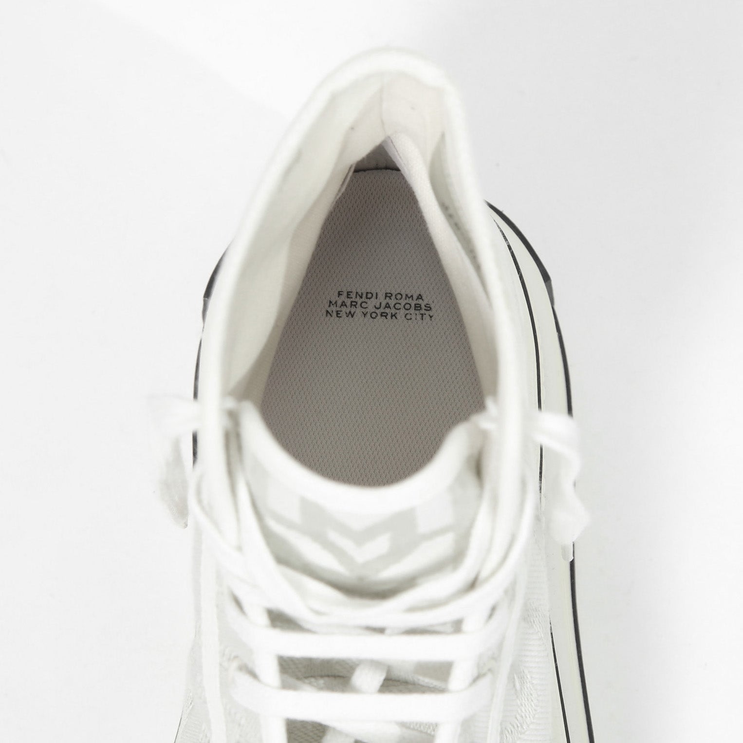FENDI ×MARC JACOBS フェンディ マークジェイコブス /  ドミノ キャンバス ハイカット 厚底 スニーカー / size 40 (25cm) WHITE シューズ