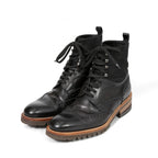 LOUIS VUITTON ルイヴィトン / バスティーユ コンバット ブーツ / トリヨンレザー メダリオン ダミエ  キャンバス / size 6.5 (25.5cm) BLACK シューズ