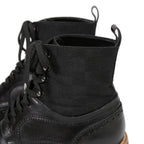 LOUIS VUITTON ルイヴィトン / バスティーユ コンバット ブーツ / トリヨンレザー メダリオン ダミエ  キャンバス / size 6.5 (25.5cm) BLACK シューズ