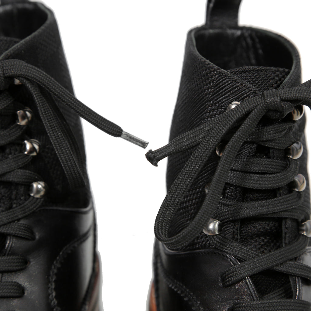 LOUIS VUITTON ルイヴィトン / バスティーユ コンバット ブーツ / トリヨンレザー メダリオン ダミエ  キャンバス / size 6.5 (25.5cm) BLACK シューズ