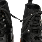 LOUIS VUITTON ルイヴィトン / バスティーユ コンバット ブーツ / トリヨンレザー メダリオン ダミエ  キャンバス / size 6.5 (25.5cm) BLACK シューズ