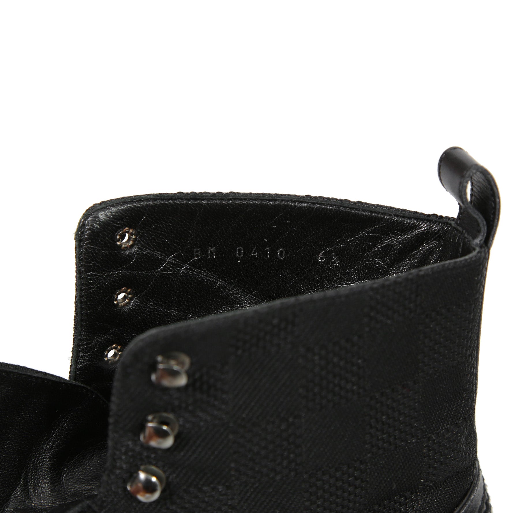 LOUIS VUITTON ルイヴィトン / バスティーユ コンバット ブーツ / トリヨンレザー メダリオン ダミエ  キャンバス / size 6.5 (25.5cm) BLACK シューズ