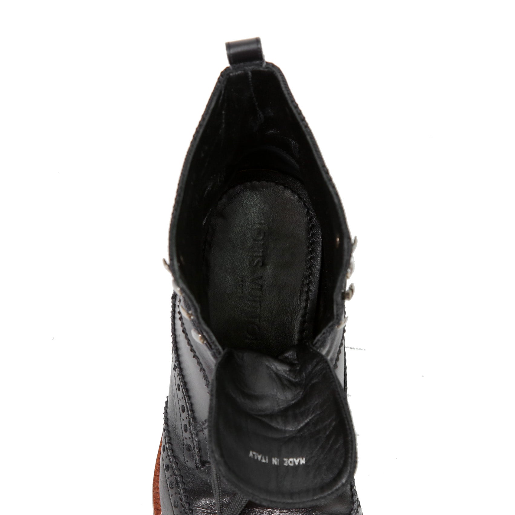 LOUIS VUITTON ルイヴィトン / バスティーユ コンバット ブーツ / トリヨンレザー メダリオン ダミエ  キャンバス / size 6.5 (25.5cm) BLACK シューズ