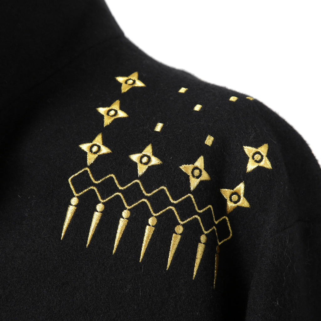 新品 Yohji Yamamoto Pour Homme / 22AW “THE SHOP” 限定  92-92 EMBROIDERY MELTON COAT / HE-C41-537 / 92年復刻 金刺繍 メルトンコート / size 1 (BALCK)