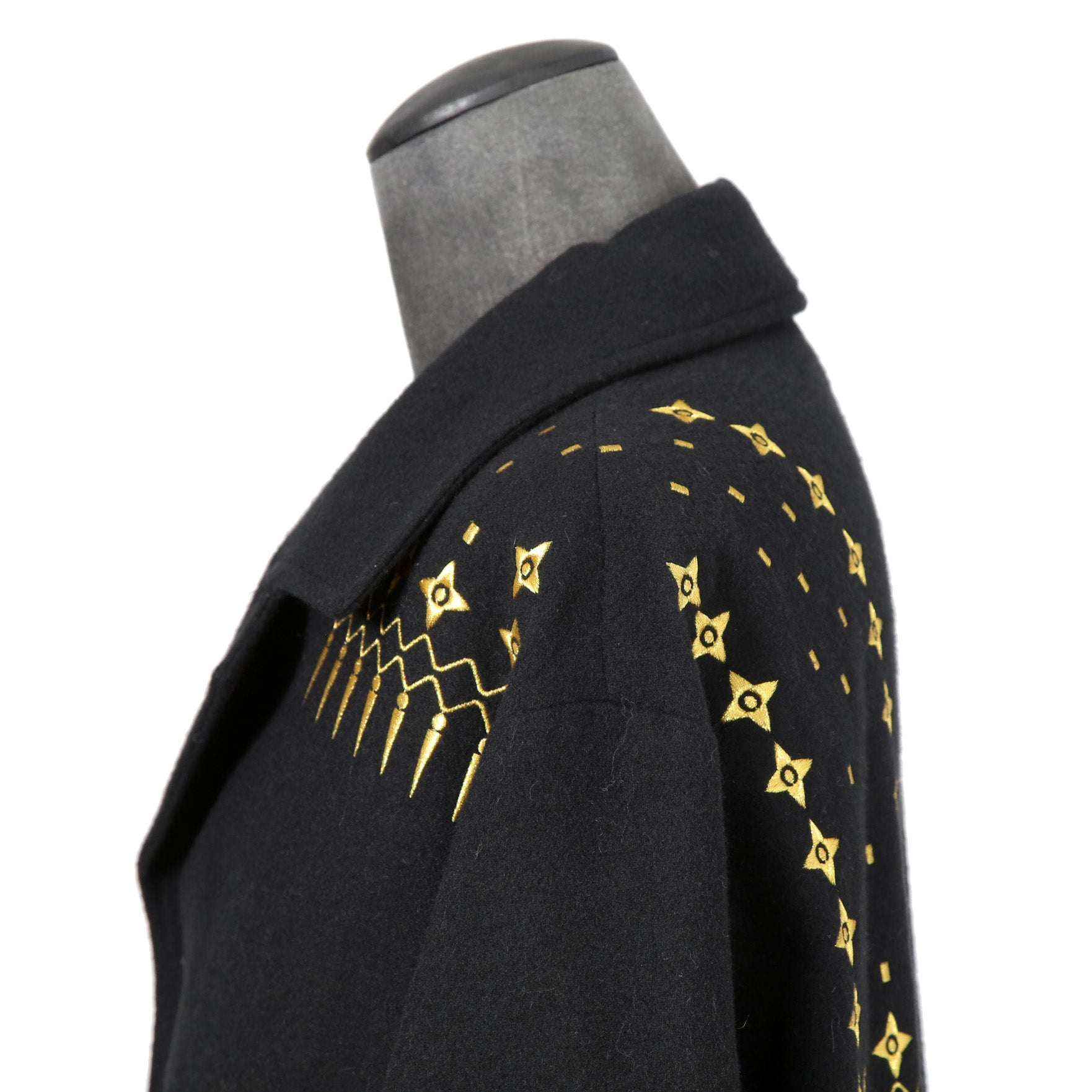 新品 Yohji Yamamoto Pour Homme / 22AW “THE SHOP” 限定  92-92 EMBROIDERY MELTON COAT / HE-C41-537 / 92年復刻 金刺繍 メルトンコート / size 1 (BALCK)