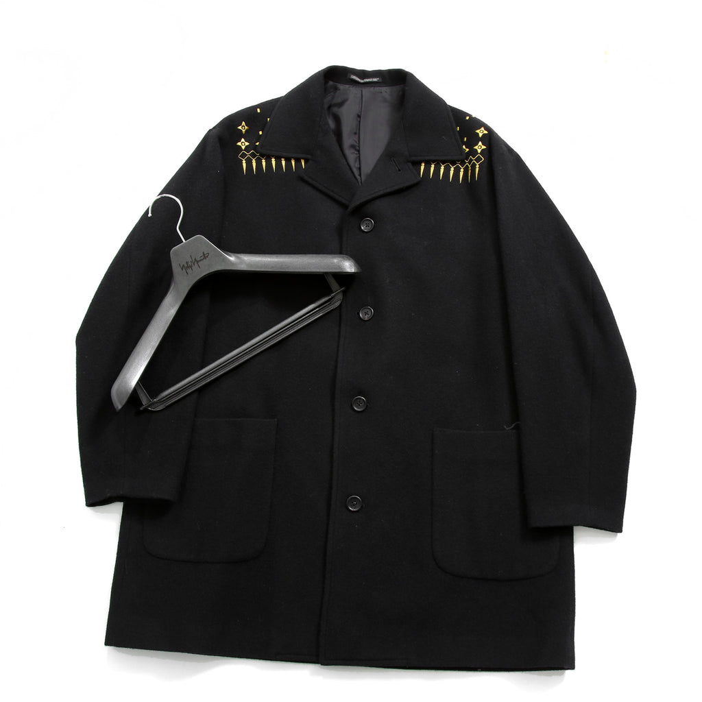 新品 Yohji Yamamoto Pour Homme / 22AW “THE SHOP” 限定  92-92 EMBROIDERY MELTON COAT / HE-C41-537 / 92年復刻 金刺繍 メルトンコート / size 1 (BALCK)