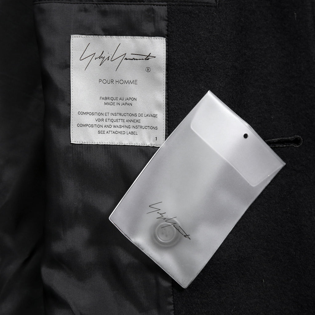 新品 Yohji Yamamoto Pour Homme / 22AW “THE SHOP” 限定  92-92 EMBROIDERY MELTON COAT / HE-C41-537 / 92年復刻 金刺繍 メルトンコート / size 1 (BALCK)