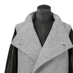 kiryuyrik キリュウキリュウ / 24AW 美品 Wrap Coat/ 袖革 ラップコート / size S (GRAY)