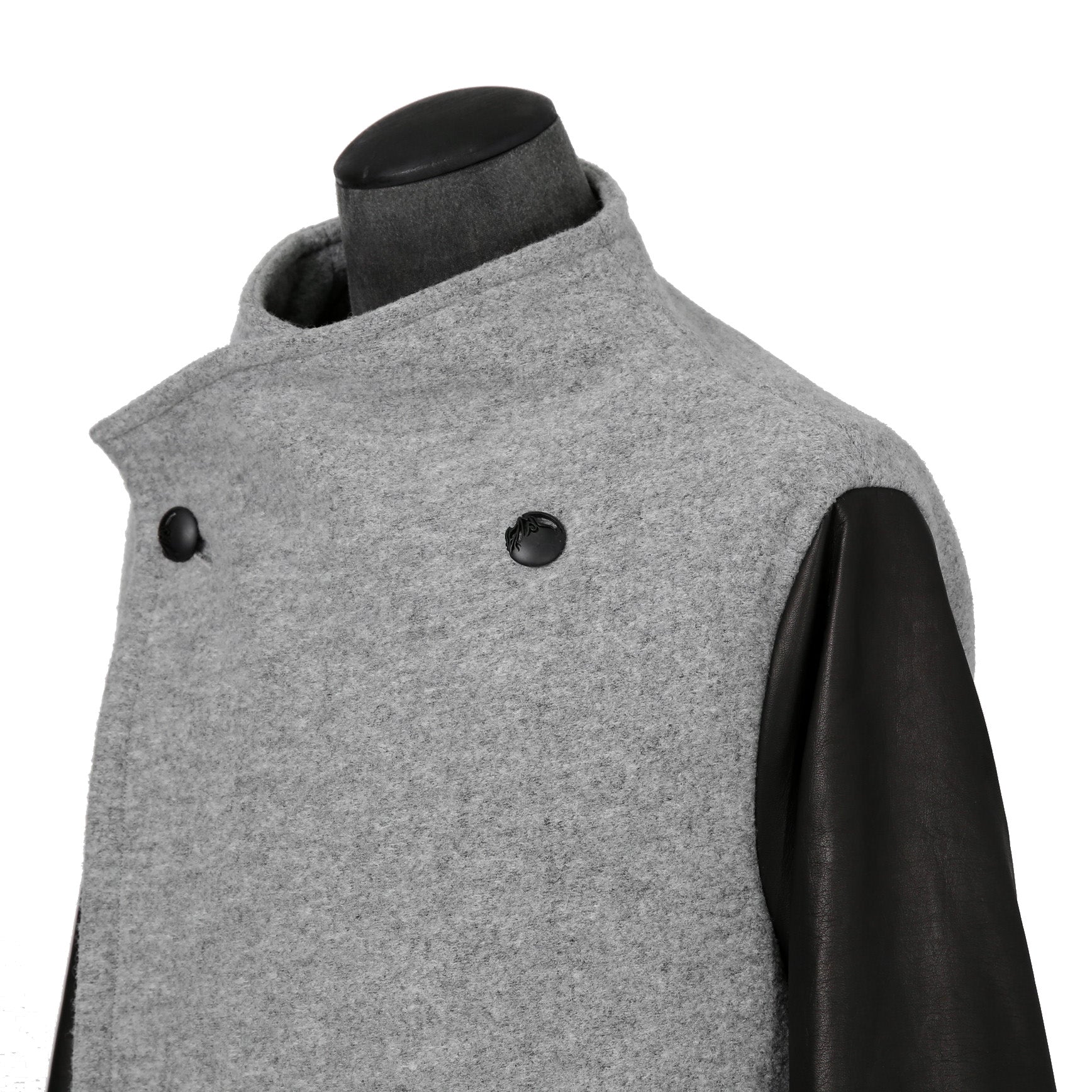 kiryuyrik キリュウキリュウ / 24AW 美品 Wrap Coat/ 袖革 ラップコート / size S (GRAY)