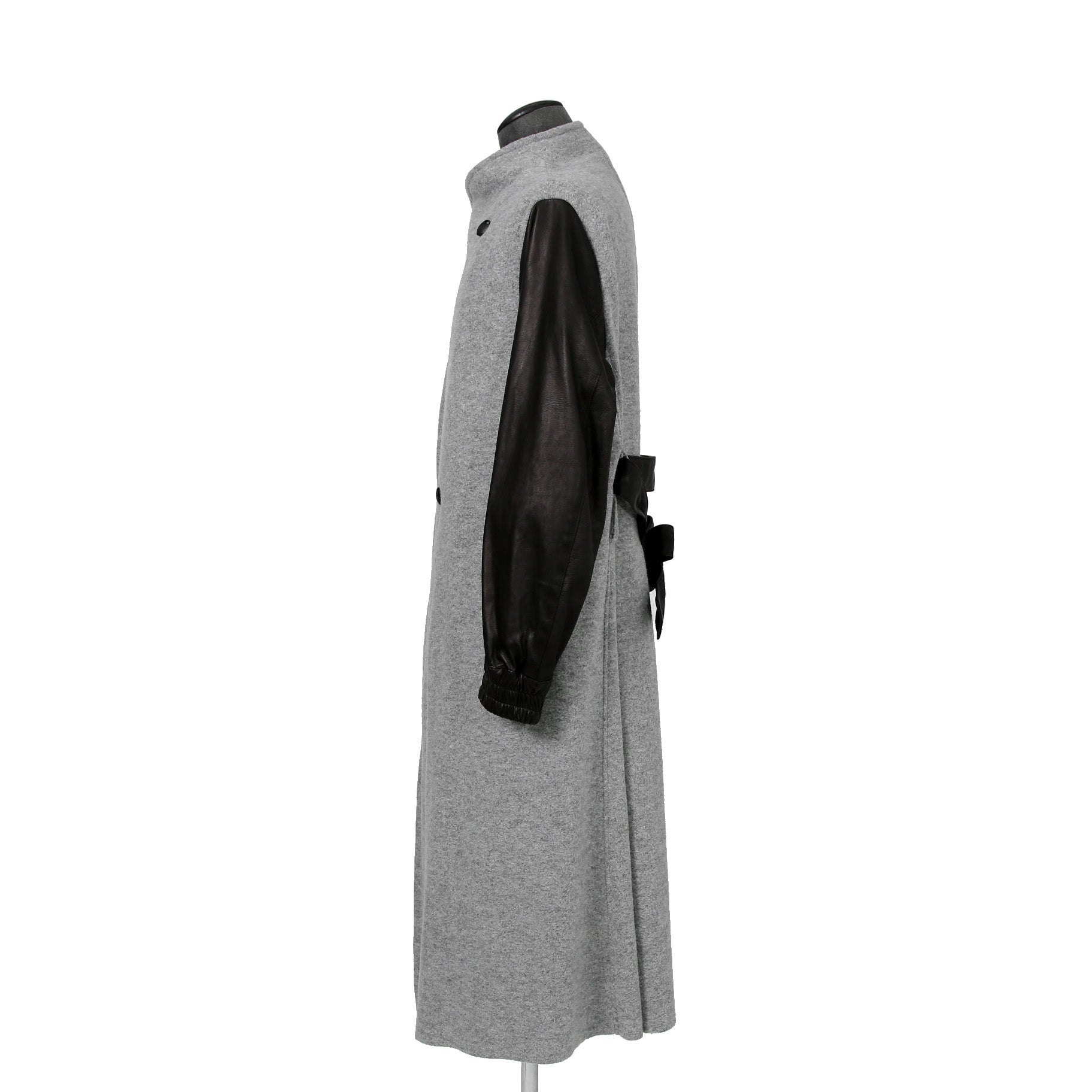 kiryuyrik キリュウキリュウ / 24AW 美品 Wrap Coat/ 袖革 ラップコート / size S (GRAY)