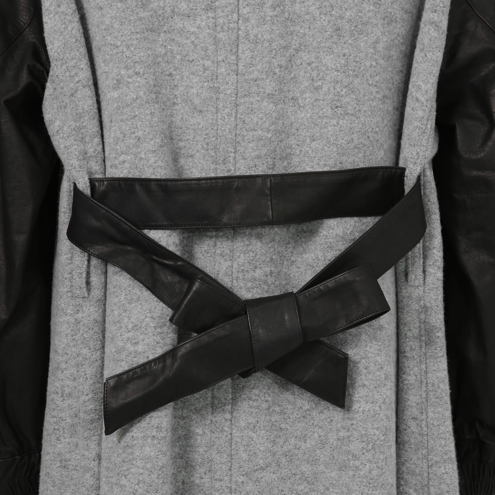 kiryuyrik キリュウキリュウ / 24AW 美品 Wrap Coat/ 袖革 ラップコート / size S (GRAY)