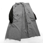 kiryuyrik キリュウキリュウ / 24AW 美品 Wrap Coat/ 袖革 ラップコート / size S (GRAY)