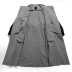 kiryuyrik キリュウキリュウ / 24AW 美品 Wrap Coat/ 袖革 ラップコート / size S (GRAY)