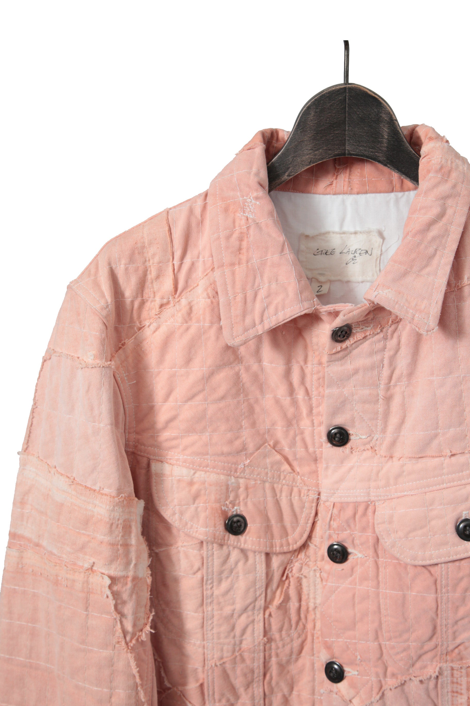 超美品 GREG LAUREN グレッグローレン / 23SS STICH WORK TRUKER JACKET / size 2 (PINK)