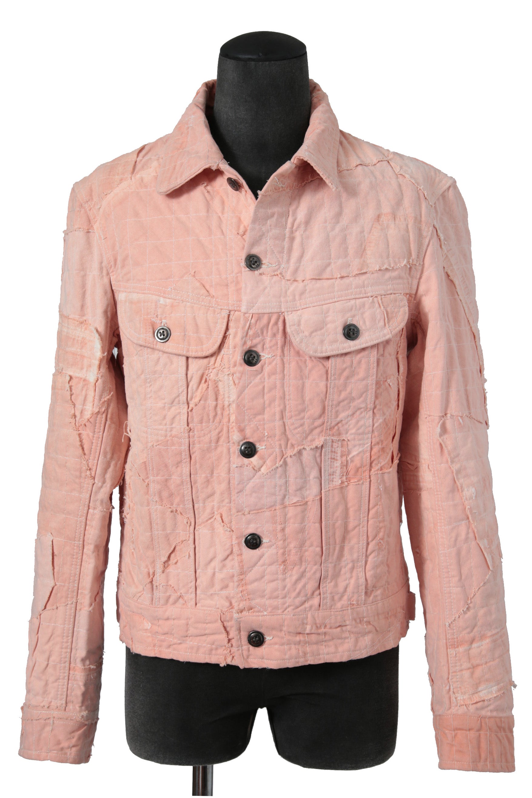 超美品 GREG LAUREN グレッグローレン / 23SS STICH WORK TRUKER JACKET / size 2 (PINK)