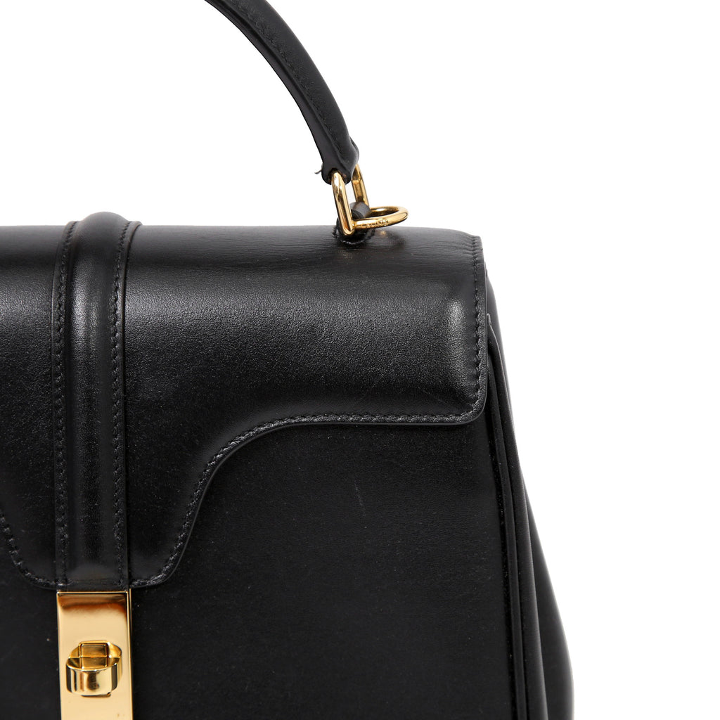 CELINE セリーヌ / 現行モデル / スモール 16 (セーズ) バッグ / サチネイテッド カーフ スキン (BLACK)