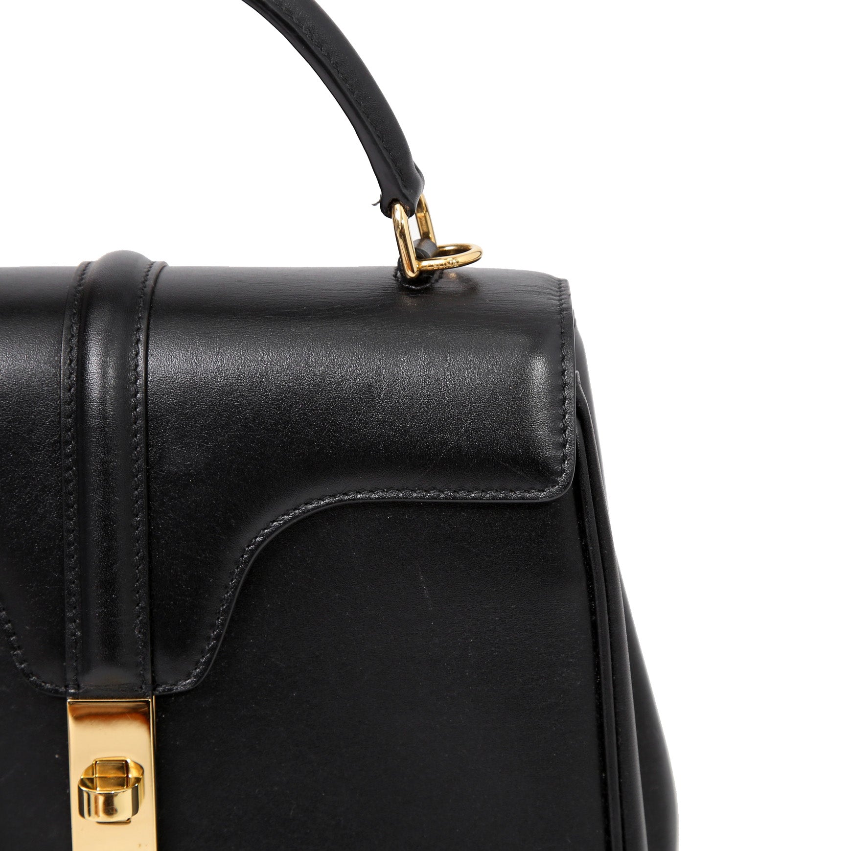 CELINE セリーヌ / 現行モデル / スモール 16 (セーズ) バッグ / サチネイテッド カーフ スキン (BLACK)