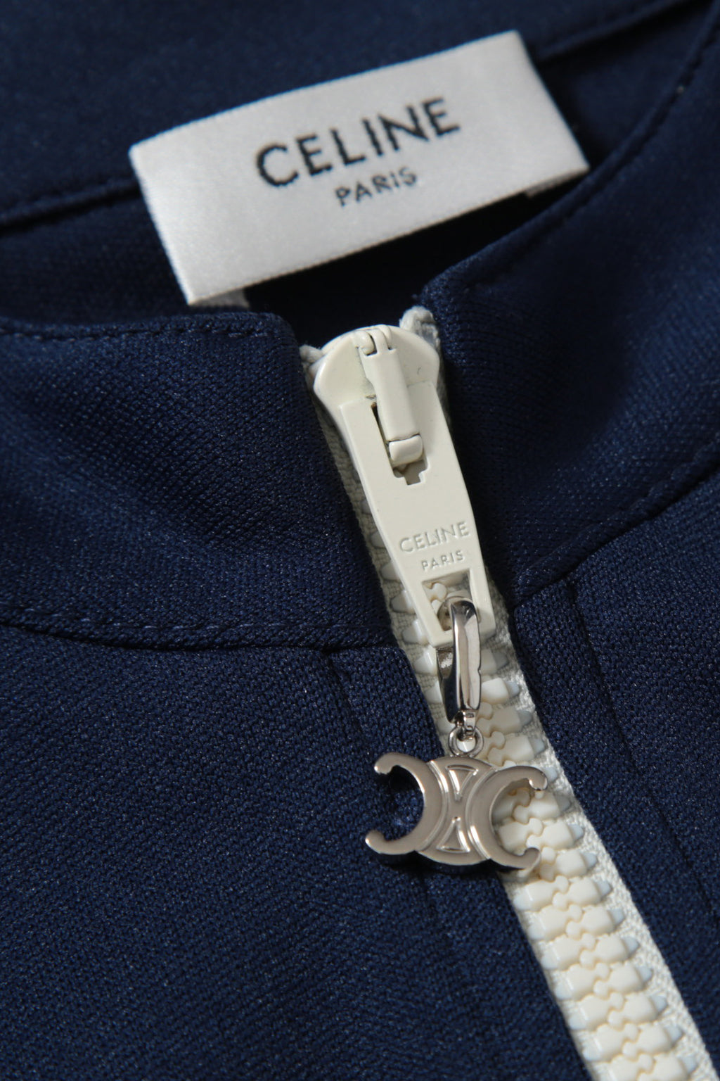 超美品 CELINE セリーヌ 21AW / エディ期 トリオンフZIP トラックスーツ ジャケット / ダブルフェイスジャージー / size M (NAVY)