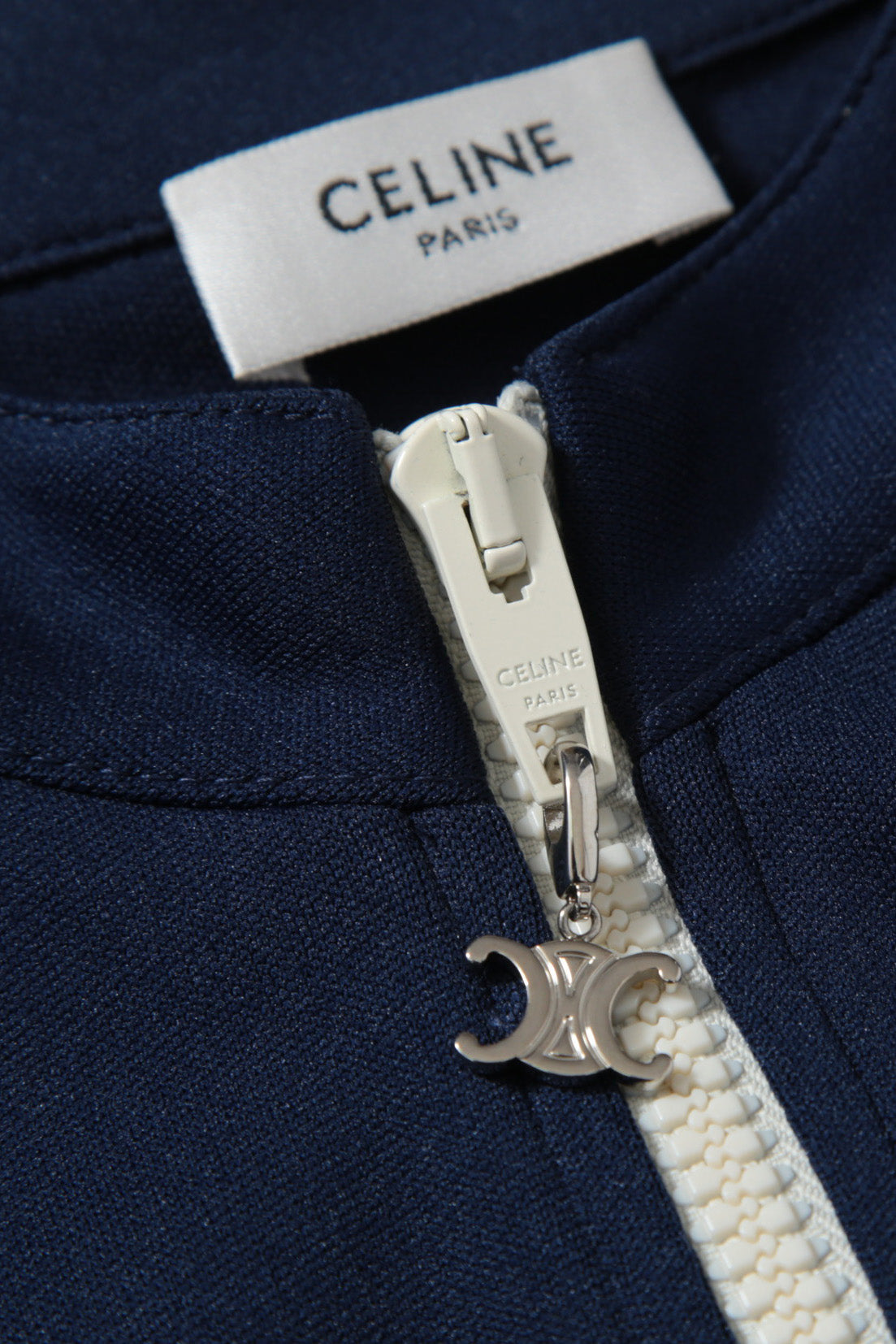超美品 CELINE セリーヌ 21AW / エディ期 トリオンフZIP トラックスーツ ジャケット / ダブルフェイスジャージー / size M (NAVY)