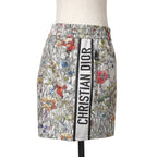 希少 Christian Dior クリスチャンディオール  / 21SS 極美品 Mille Fleurs ミルフルール サイドロゴ ストライプ ショート パンツ  / テクニカル タフタ ジャガード  / 花柄 / 117P21A2884 / size 36  (MURTI COLOR)
