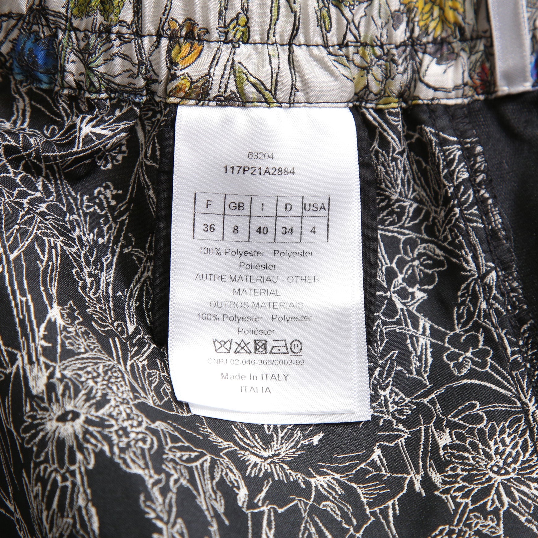 希少 Christian Dior クリスチャンディオール  / 21SS 極美品 Mille Fleurs ミルフルール サイドロゴ ストライプ ショート パンツ  / テクニカル タフタ ジャガード  / 花柄 / 117P21A2884 / size 36  (MURTI COLOR)