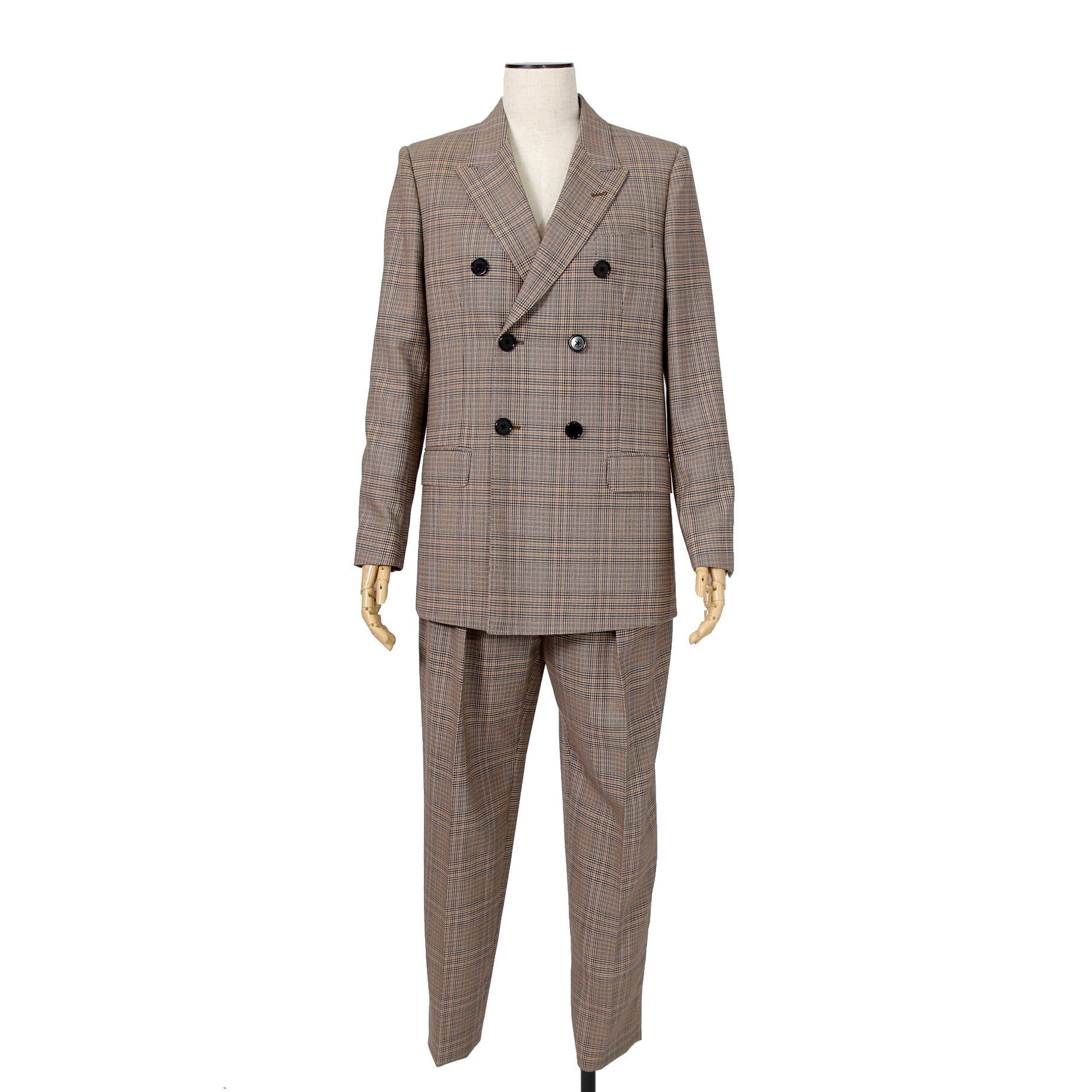 CELINE セリーヌ / 2024AW 極美品 プリンス オブ ウェールズ チェック / セットアップ スーツ / size 38 / ダブルジャケット / 2タック パンツ / レディース