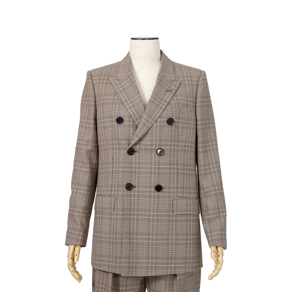 CELINE セリーヌ / 2024AW 極美品 プリンス オブ ウェールズ チェック / セットアップ スーツ / size 38 / ダブルジャケット / 2タック パンツ / レディース