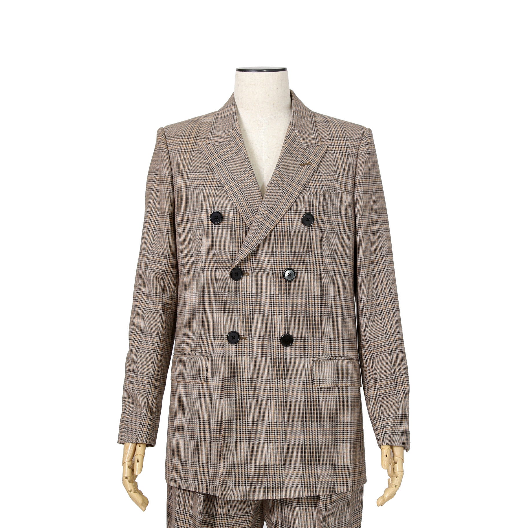 CELINE セリーヌ / 2024AW 極美品 プリンス オブ ウェールズ チェック / セットアップ スーツ / size 38 / ダブルジャケット / 2タック パンツ / レディース
