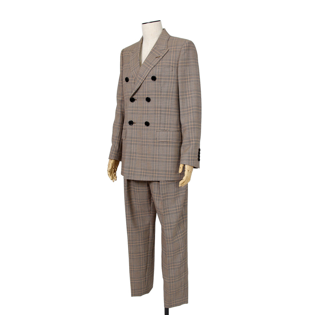 CELINE セリーヌ / 2024AW 極美品 プリンス オブ ウェールズ チェック / セットアップ スーツ / size 38 / ダブルジャケット / 2タック パンツ / レディース