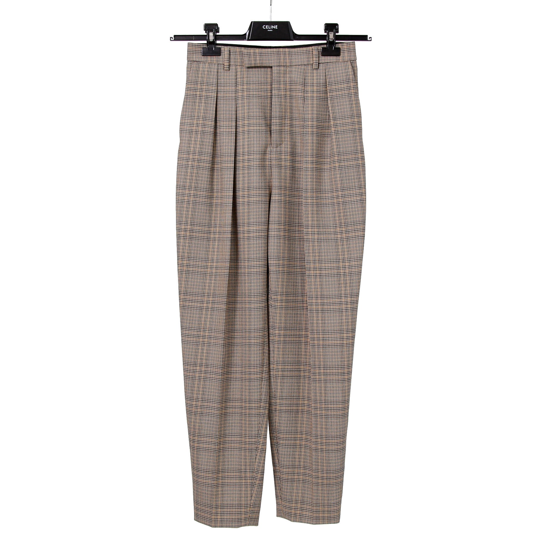 CELINE セリーヌ / 2024AW 極美品 プリンス オブ ウェールズ チェック / セットアップ スーツ / size 38 / ダブルジャケット / 2タック パンツ / レディース