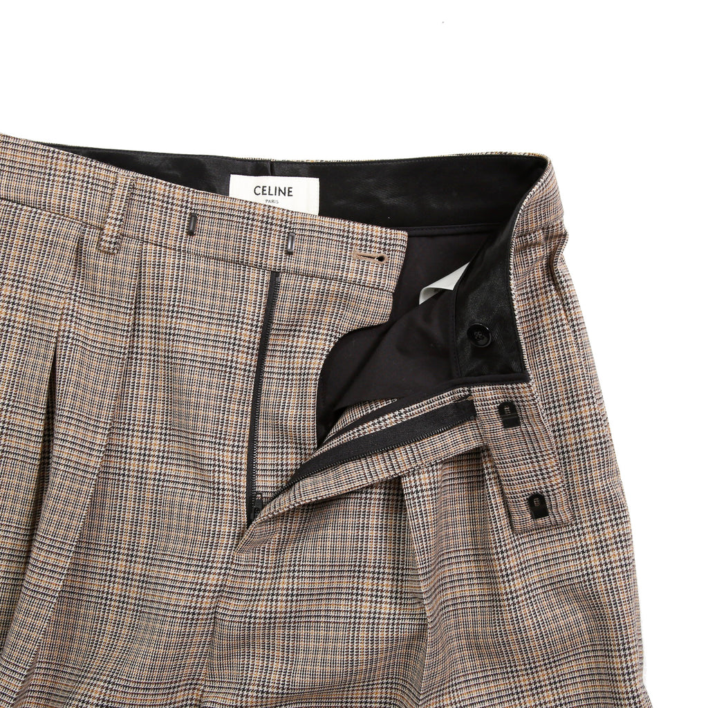 CELINE セリーヌ / 2024AW 極美品 プリンス オブ ウェールズ チェック / セットアップ スーツ / size 38 / ダブルジャケット / 2タック パンツ / レディース