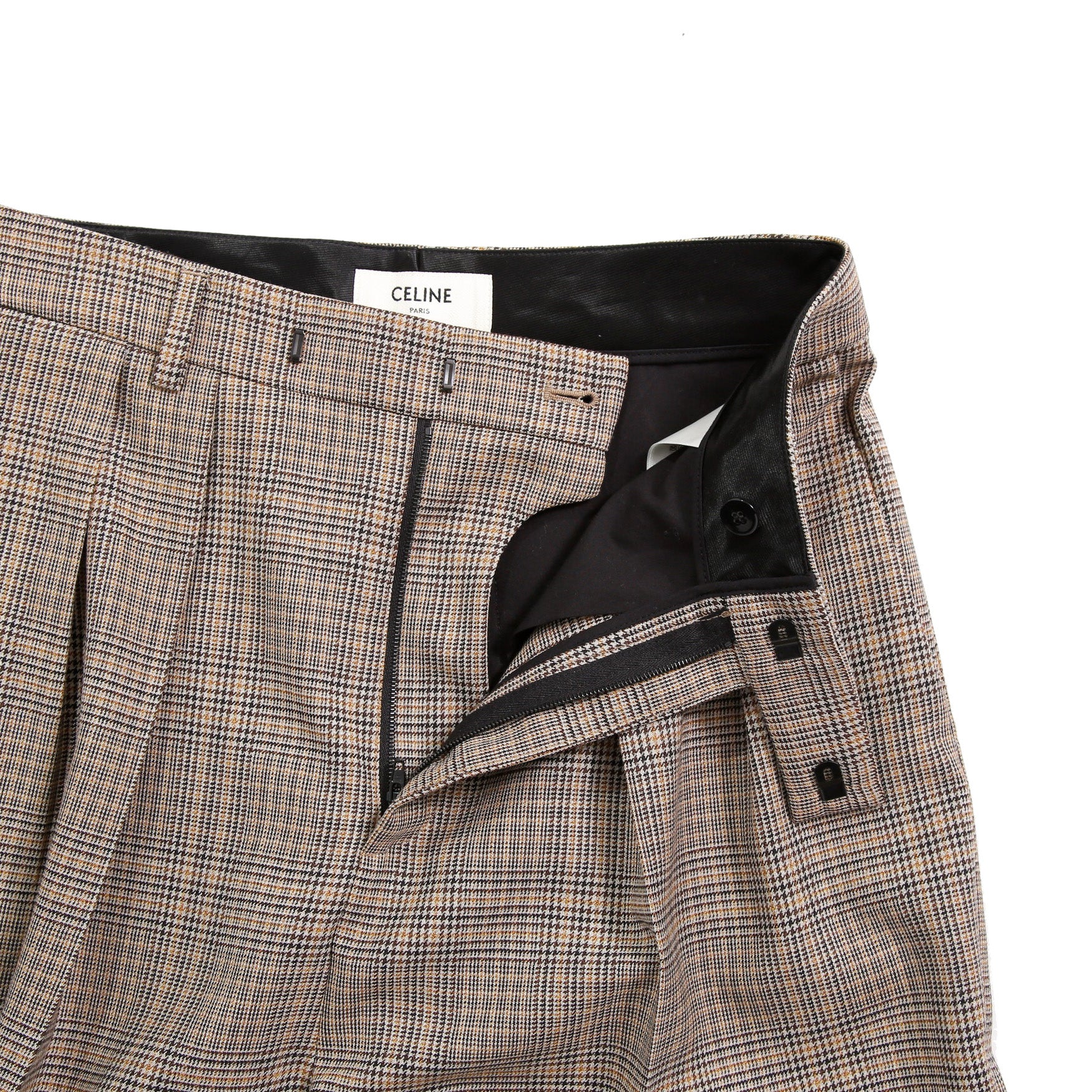 CELINE セリーヌ / 2024AW 極美品 プリンス オブ ウェールズ チェック / セットアップ スーツ / size 38 / ダブルジャケット / 2タック パンツ / レディース
