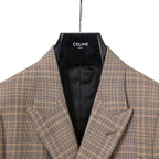CELINE セリーヌ / 2024AW 極美品 プリンス オブ ウェールズ チェック / セットアップ スーツ / size 38 / ダブルジャケット / 2タック パンツ / レディース