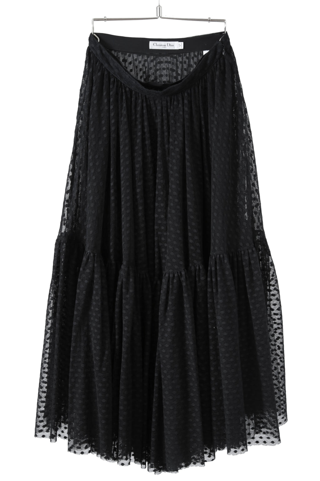 新品同様 国内正規 Christian Dior ディオール / 2020年商品 チュール スカート / ドット柄 / size 38 (M) BLACK 111J64A8505