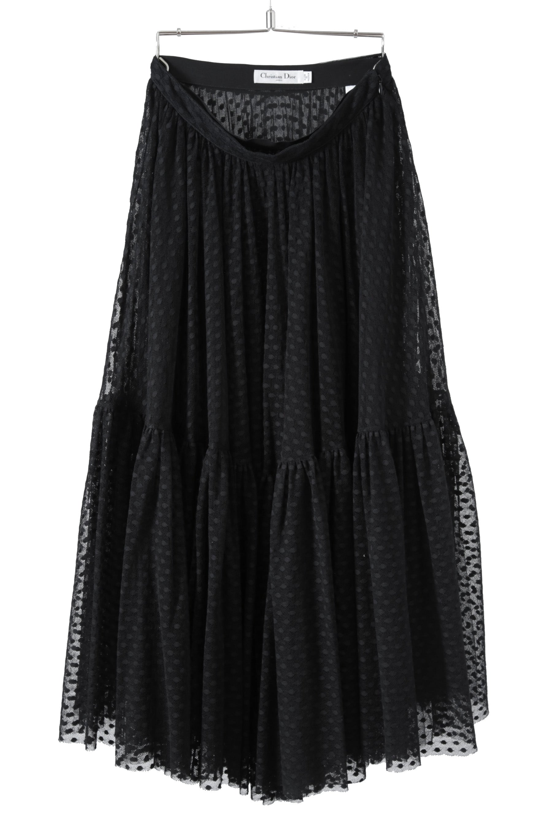 新品同様 国内正規 Christian Dior ディオール / 2020年商品 チュール スカート / ドット柄 / size 38 (M) BLACK 111J64A8505