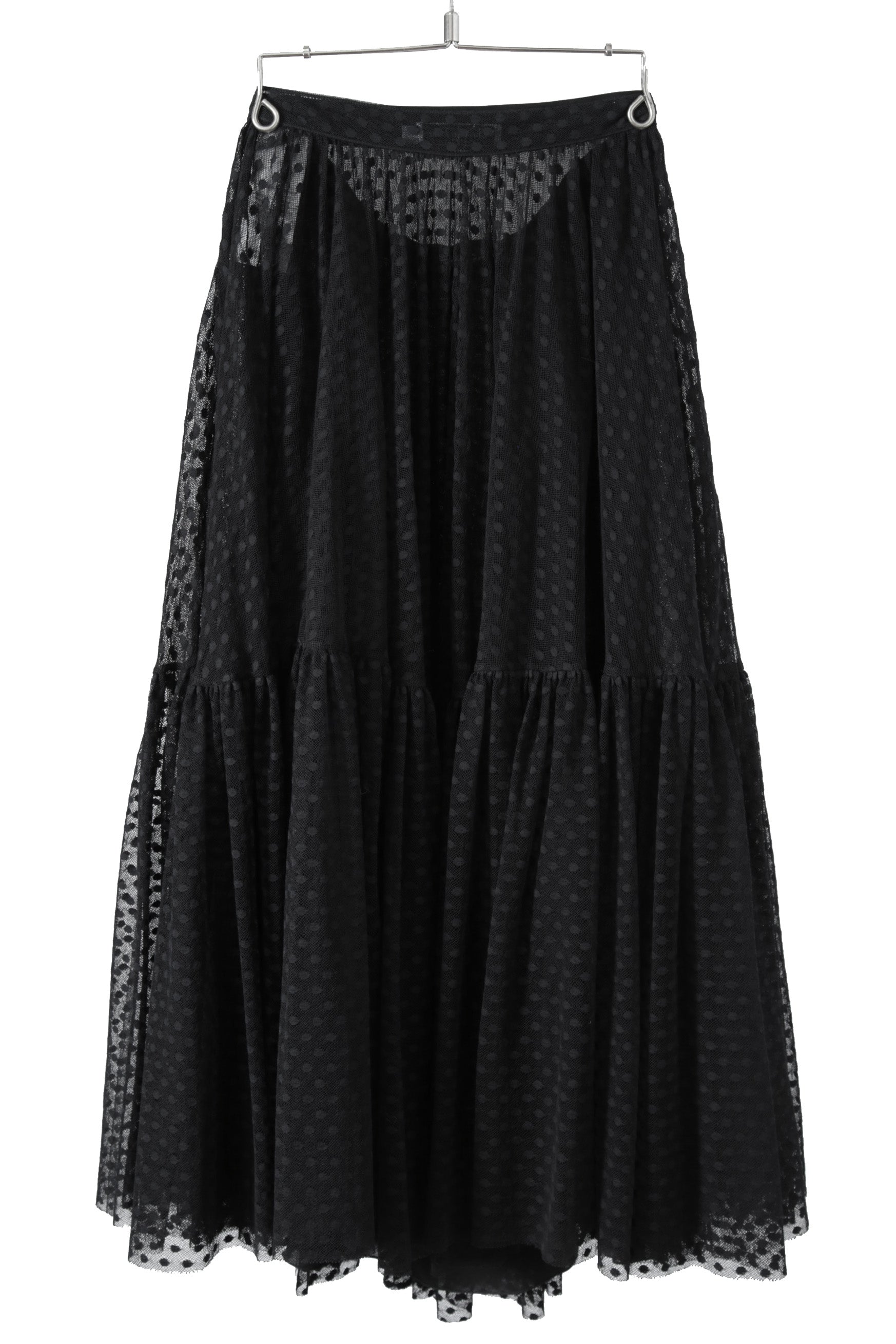 新品同様 国内正規 Christian Dior ディオール / 2020年商品 チュール スカート / ドット柄 / size 38 (M) BLACK 111J64A8505