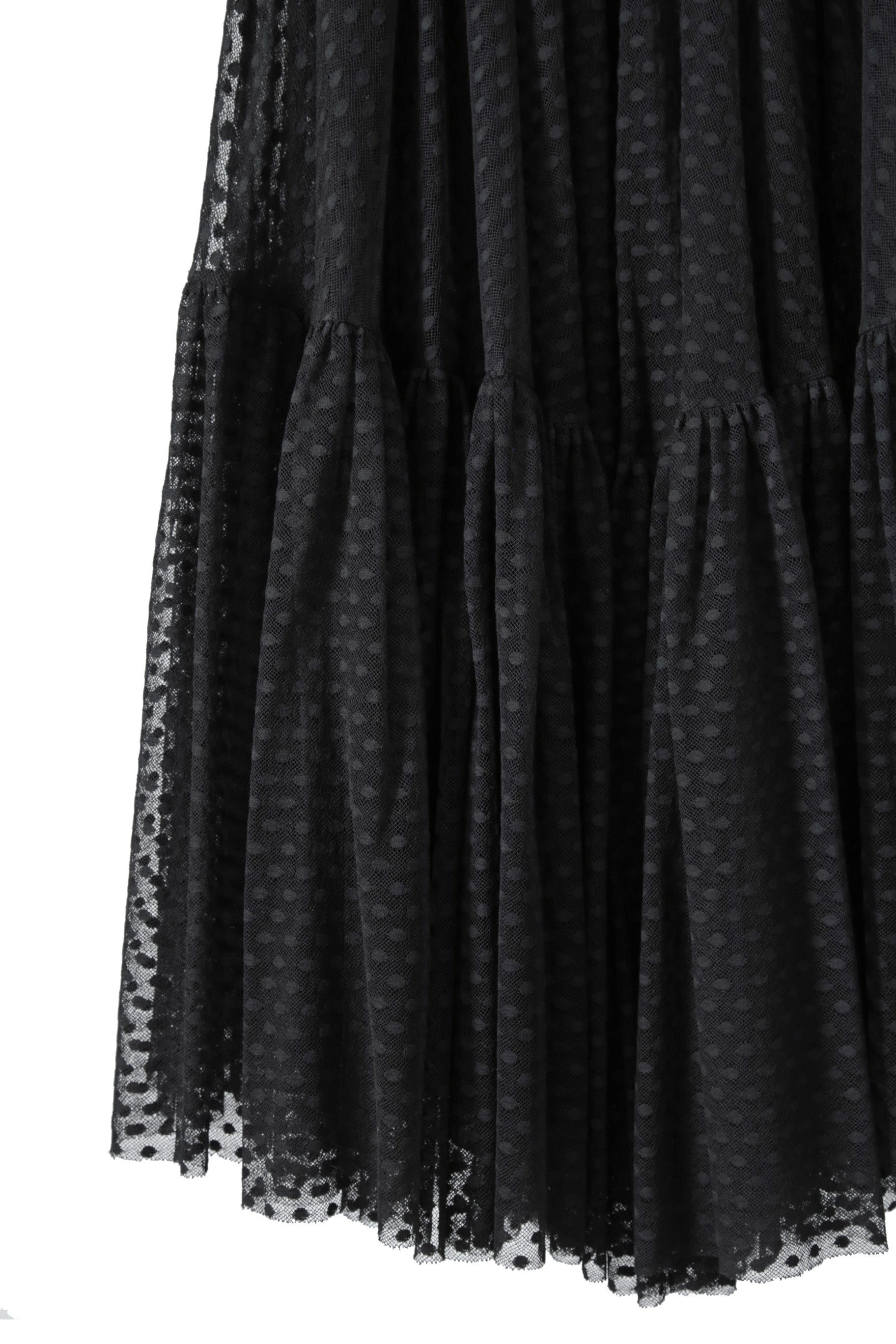 新品同様 国内正規 Christian Dior ディオール / 2020年商品 チュール スカート / ドット柄 / size 38 (M) BLACK 111J64A8505
