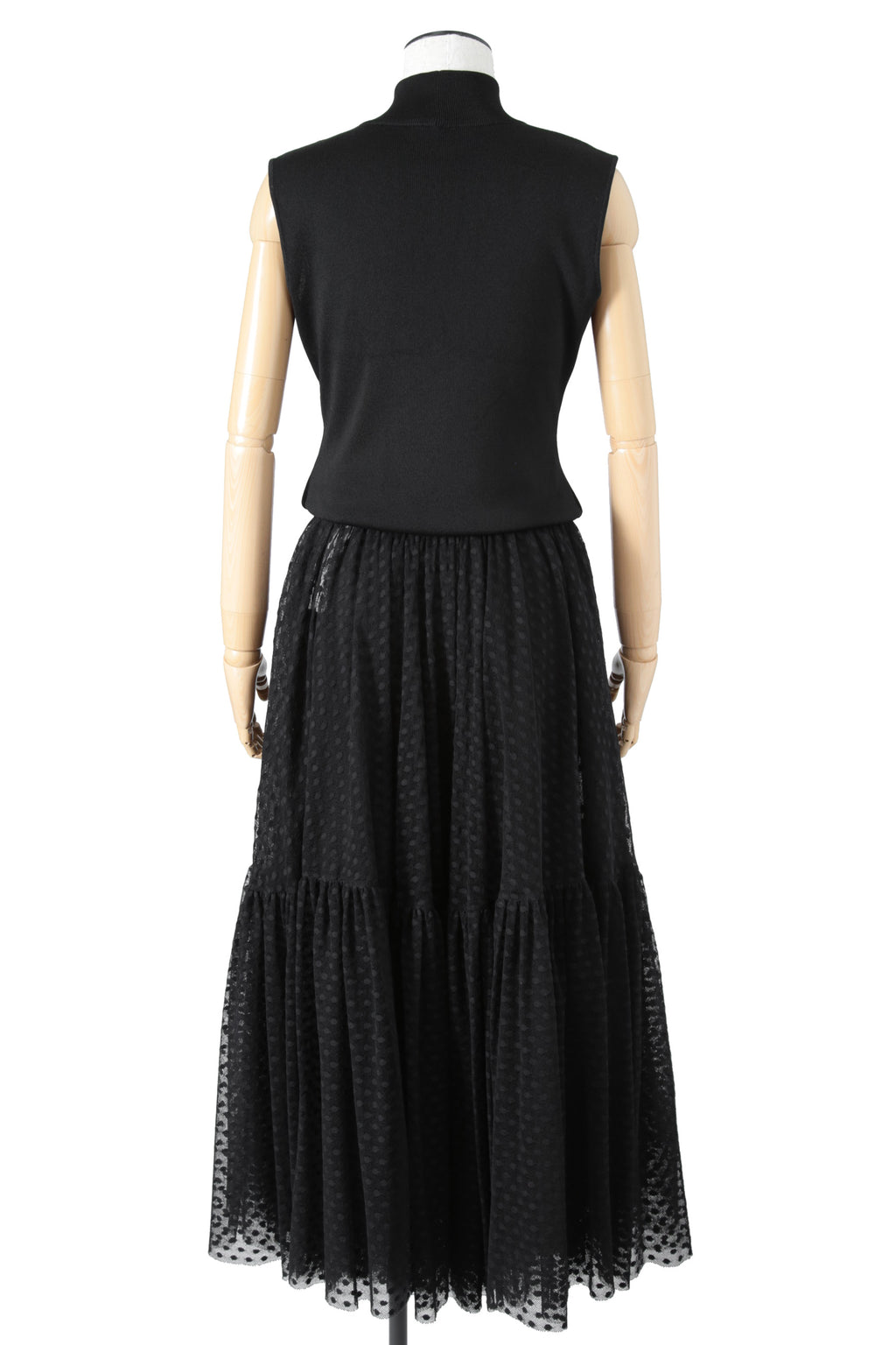 新品同様 国内正規 Christian Dior ディオール / 2020年商品 チュール スカート / ドット柄 / size 38 (M) BLACK 111J64A8505