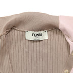 FENDI フェンディ / 美品 2018 カラーブロックモチーフ シルクニット マキシ丈 ワンピース / size 38 (BEIGE)